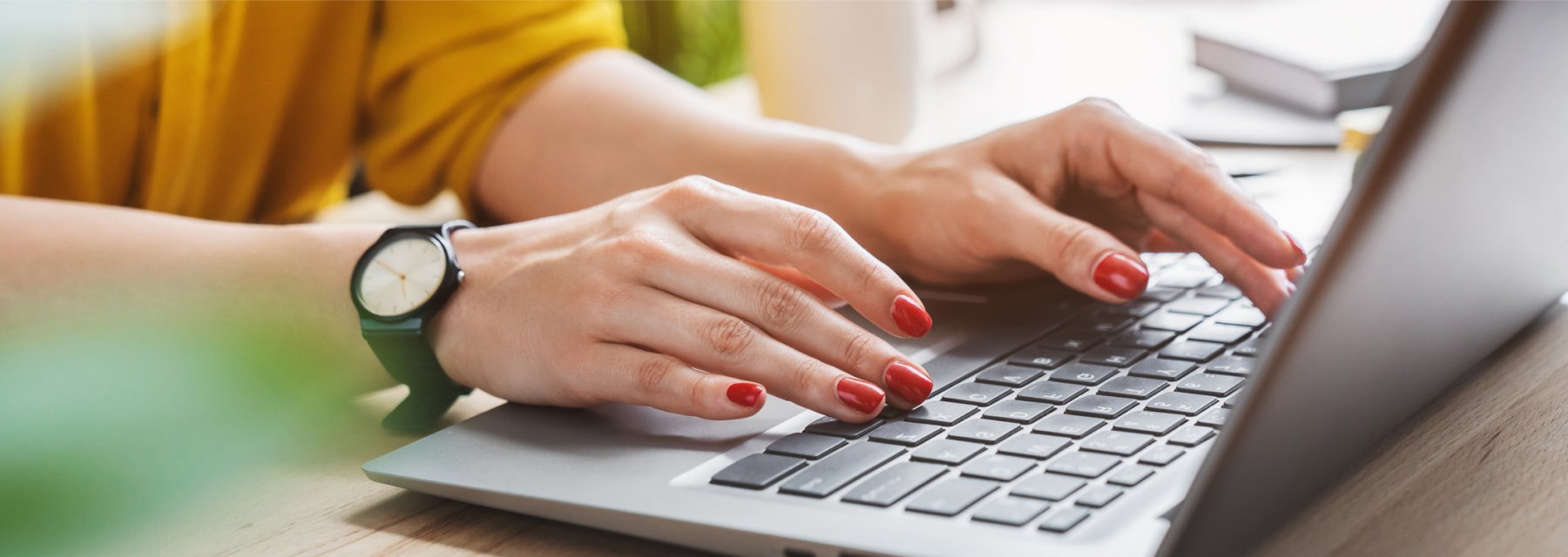 Woman Hands Typing On A Laptop Keyboard at Charleston West Virginia